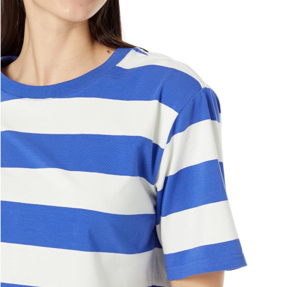 The Drop Sydney Blue White Striped Crop Top Size L - Picture 3 of 4